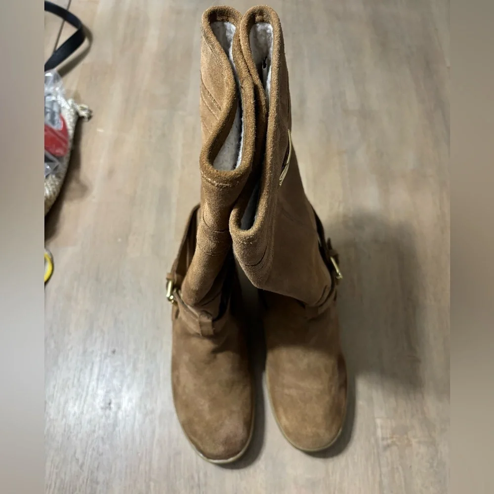Coach Tan Suede Mid Calf Boots 6B